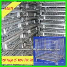 galvanized folding and stackable storage cages
